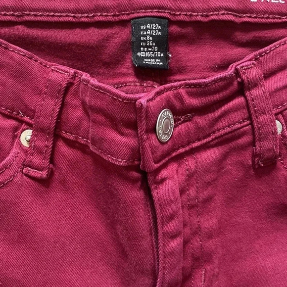 Gap skinny jeans size 4 denim maroon ripped size 27 - Picture 5 of 5